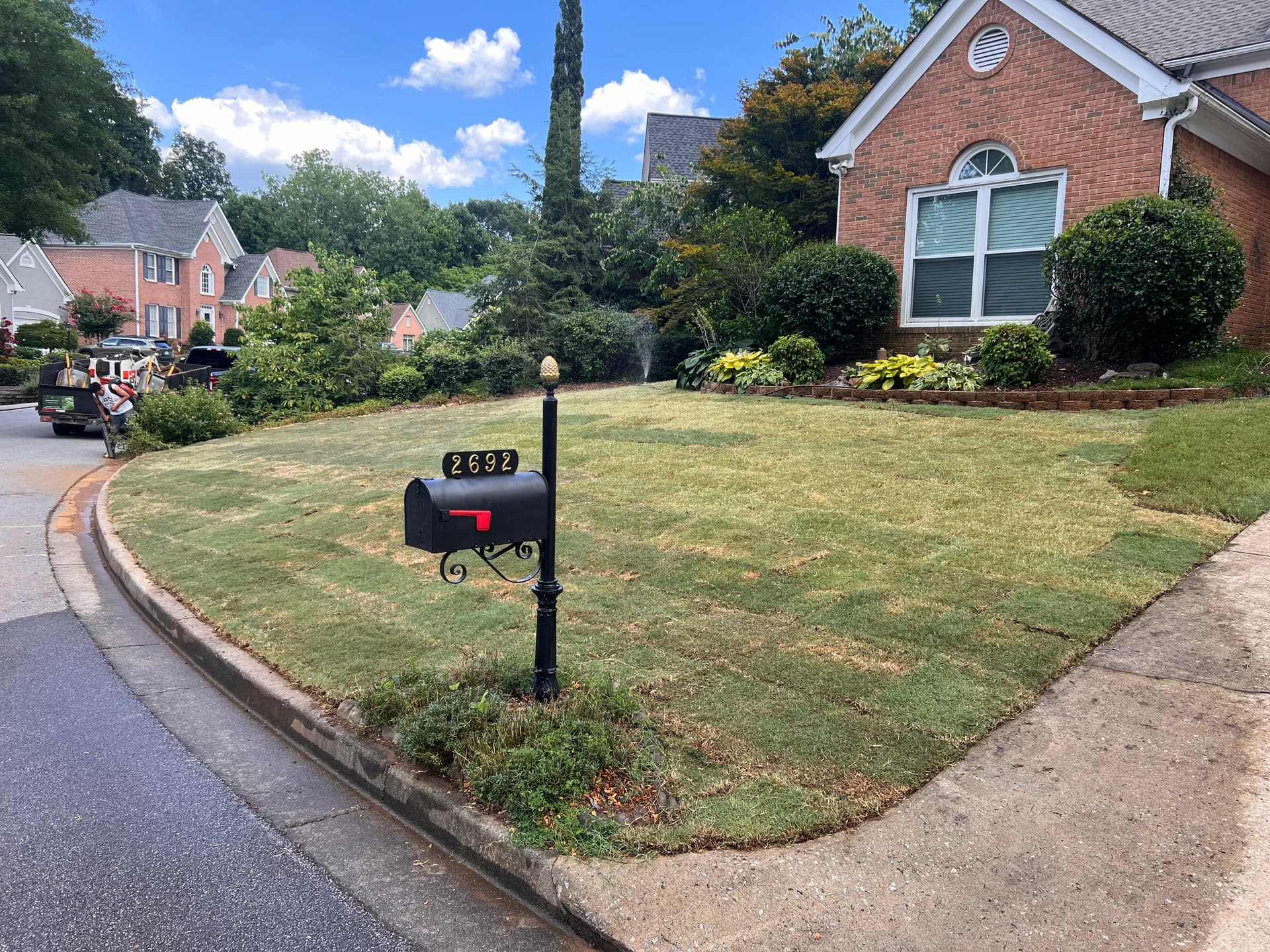 Gallery photos for Fresh Sod Installation at Beautiful Neighborhood Home: Image #1