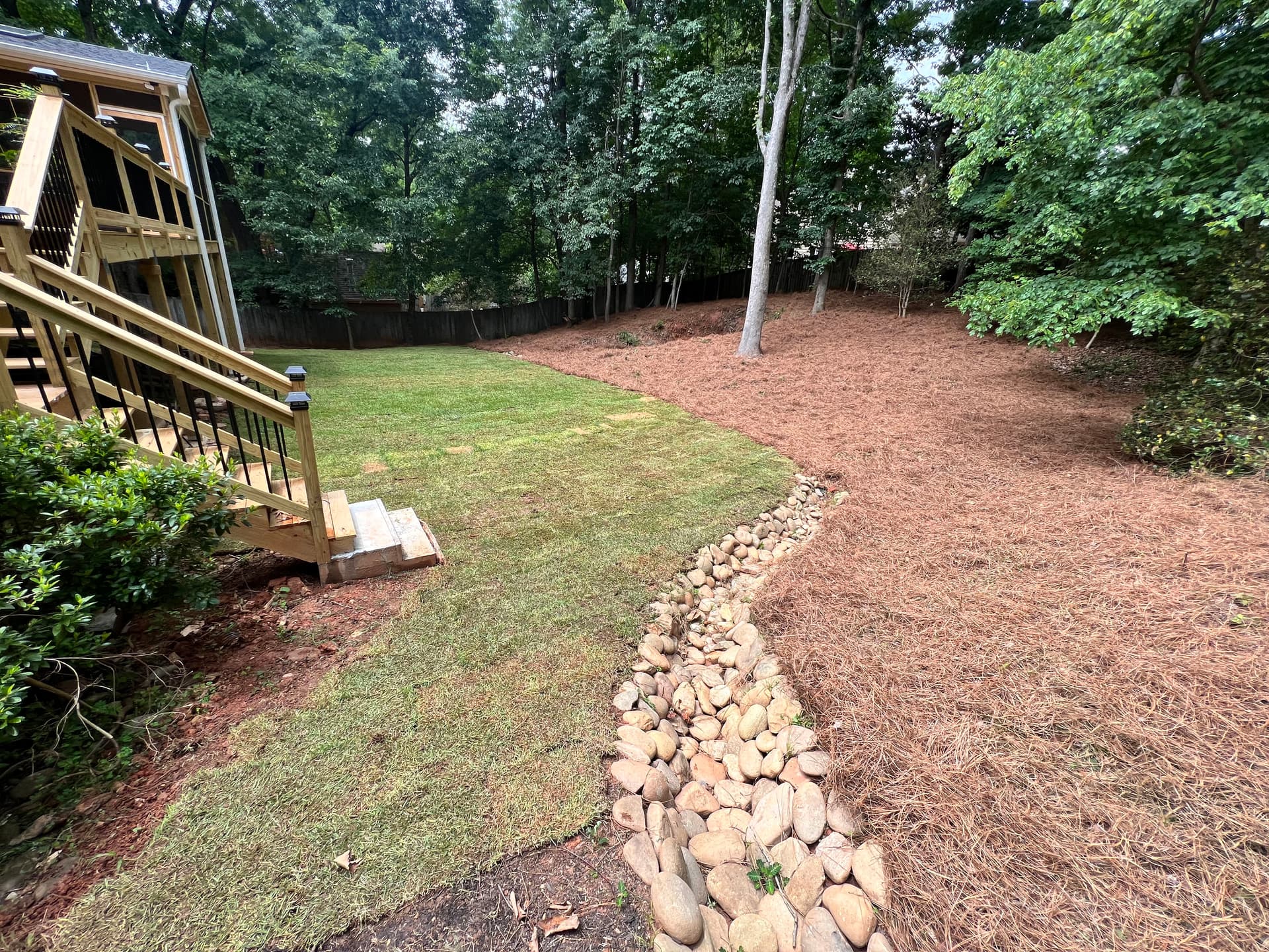 Gallery photos for Backyard Upgrade with Fresh Sod and River Rock: Image #2