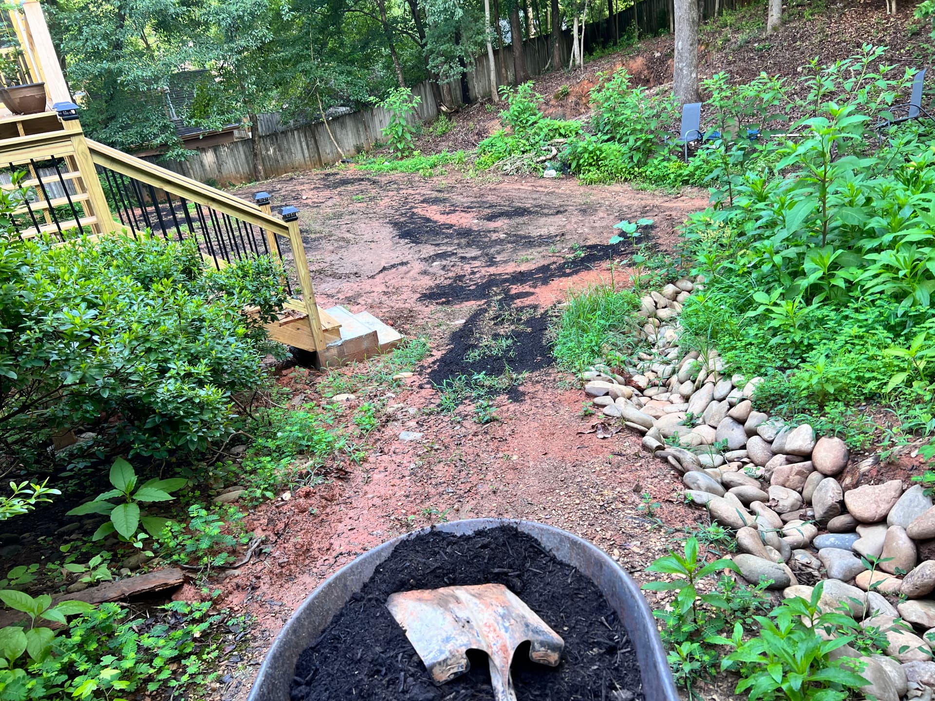 Gallery photos for Backyard Upgrade with Fresh Sod and River Rock: Image #1